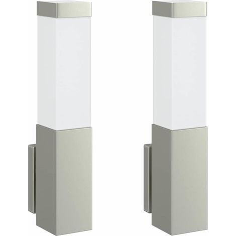 Applique Murale Extérieure 2 pcs Argenté 10.5 x 6 x 33 cm