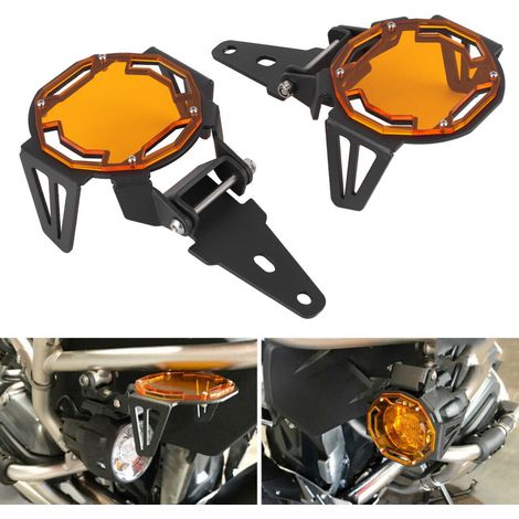 Cubiertas naranjas para faros antiniebla de motocicletas R1200GS, R1250GS y S1000XR.