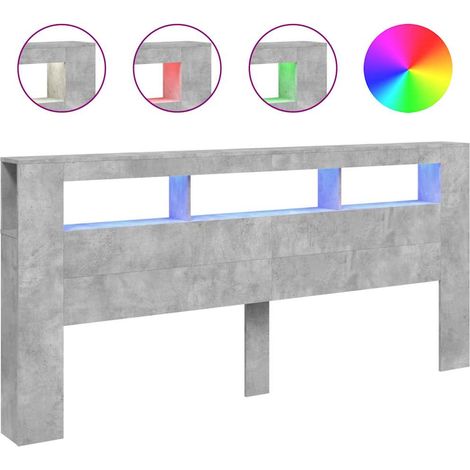 Cabecero LED madera ingeniería gris hormigón 220x18,5x103,5 cm vidaXL