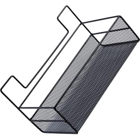 Panier Fil Métallique Noir pour Garde-Manger Étagère Murale De Salle De Bain Organisateur Étagère De Toilette sans Perçage (1/5)