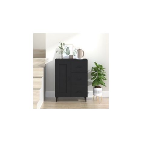 Buffet Noir 69,5x34x90 Bois d'ingénierie (1/5)