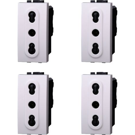 gloca Prese Bipasso 2+T 16A Compatibili Living (4, Bianco) (1/4)