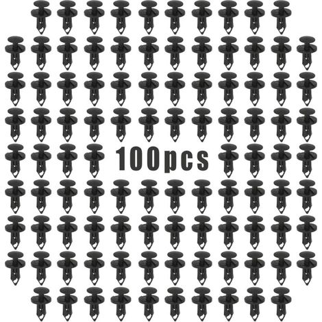 100 piezas de remaches de plástico para automóviles, clips universales para parachoques, remaches de fijación de plástico, clips de remache de plástico, clips de remache de plástico para automóviles,  (1/4)