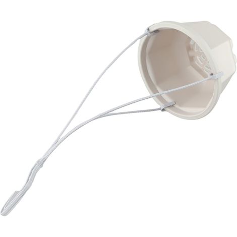 Jardinière suspendue en plastique blanc avec crochet amovible, panier de drainage respirant (1/4)