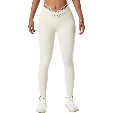 Leggings Yoga - Taille Haute - Tissu Rapide Séchage - Coupe Moulante - Ceinture Avec Cordon - Taille XL (1/5)