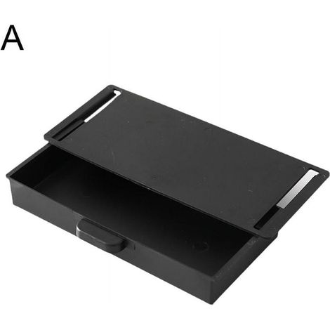 Boîte De Rangement Sous Bureau - Tiroir Organisateur Pour Stylos Et Petits Objets - Dimensions 23,5 x 10,5 x 3,5 cm - Blanc Gris Noir - 1 Pièce (1/5)