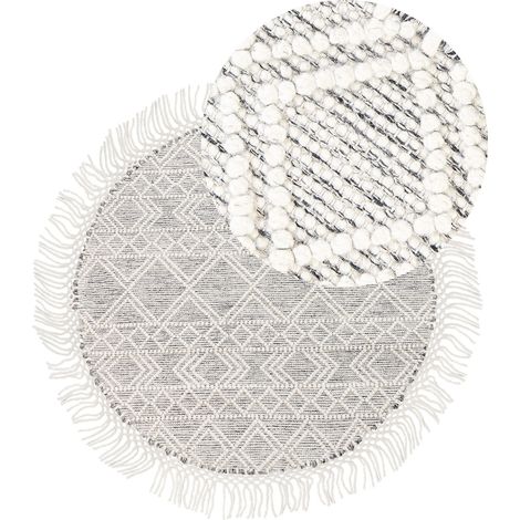 Rug BULDAN Grey ø 140 cm Wool