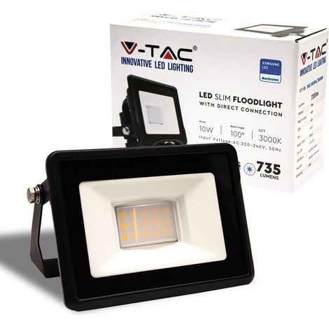 FARO LED FARETTO LAMPADA DA 10W SMD IP65 CHIP SAMSUNG COLORE NERO  Bianco Caldo (1/5)