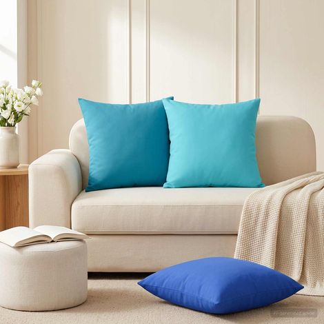 vidaXL Funda de almohada 2 pcs HEERLEN Tuquesa 45 x 45 cm Poliéster (1/5)