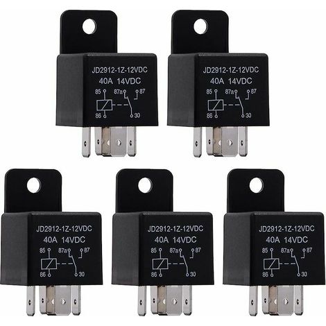 royaluxe - 5 Pièces Relais 12V 40A 5 Broches Spdt, Modèle No .: JD2912-1Z-12V40A 14VDC, Contacteur Relais commutateur Power, Auto Commutateurs, Relais Voiture (1/5)