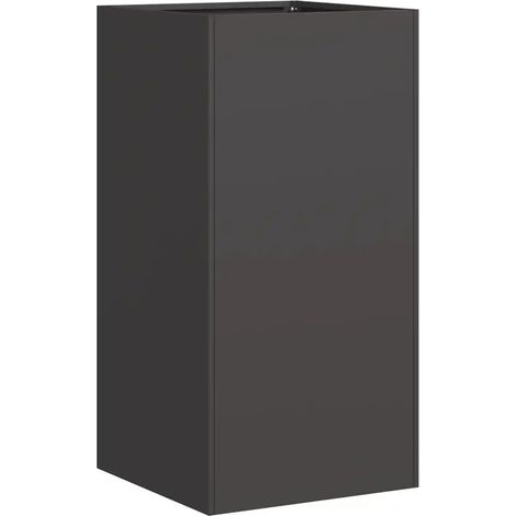 Macetero moderno de acero laminado en frío 40 x 40 x 80 cm diseño elegante para balcón o jardín acero negro 020051492 (1/5)