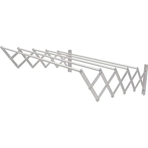 Étendoir mural pliant SHINE - Argent, 60x80 cm, aluminium haute résistance et finition inoxydable, séchoir à linge fixe pour salle de bain, balcon, camping-car (1/4)