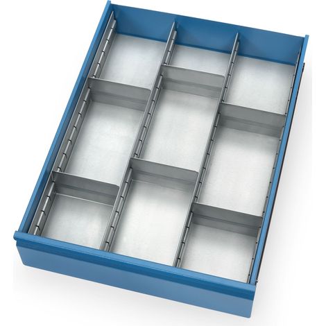 Fetra Schubladen-Einteilungs-Set aus verzinktem Stahlblech für Schubladenschränke (1/2)
