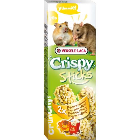 Sticks croustillants hamsters - rats pop-corn et miel, 2 pices 100g (1/5)