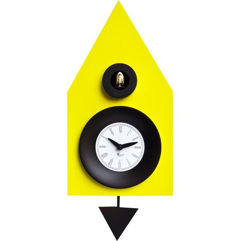 Orologio a Cucù da Parete 20x36x13cm Pirondini Italia Dark Giallo Zolfo (1/2)