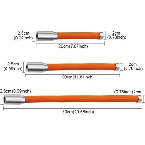 Tuyau de raccordement pour robinet, 50 cm, pour installation domestique dans la salle de bain ou la cuisine.-AquaForge (1/4)