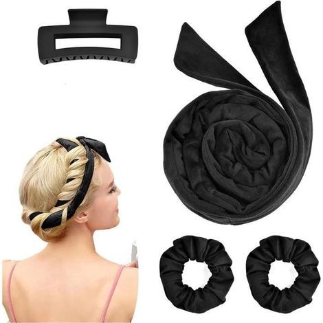 Lockenstab ohne Hitze, Haarwickler ohne Hitze, Haarwickler mit Lockenband, Samtwickler für langes Haar, Lockenstab (1/4)