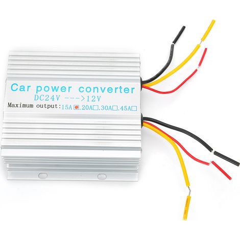 Convertisseur de tension 24V à 12V 180W 15A pour voiture, régulateur abaisseur DC-DC, transformateur d'alimentation automobile (1/5)