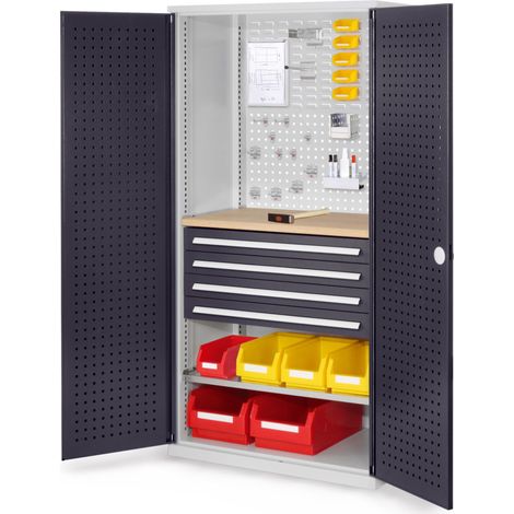 Kappes ®RasterPlan Schubladenschränke 1950x1000x600mm Lochplattentüren Modell 16 anthrazitgrau