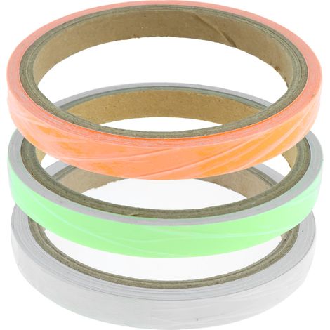 rouleaux de ruban adhésif fluorescent, ruban adhésif néon, ruban adhésif auto-adhésif, bande de marquage, bande phosphorescente, bande de lumière 10 mm 3 m, pour treppen, wände et ausfahrtsschilder ( (1/5)