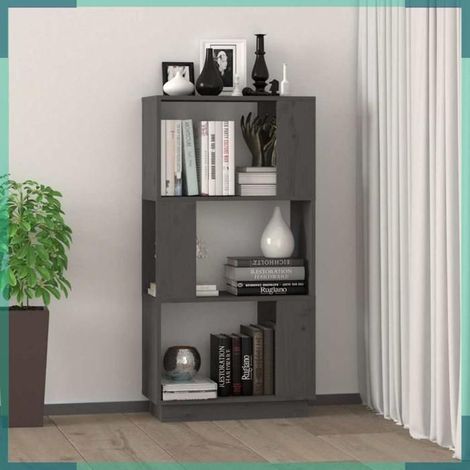 Bibliothèque / Séparateur de pièce - 814036 - Gris - Pin massif - 51 x 25 x 101 cm (1/5)