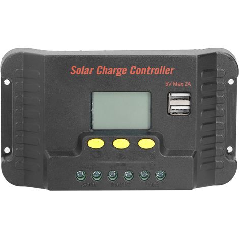 Contrôleur solaire 10A 12/24V avec écran LCD et charge USB pour lampadaire (1/5)