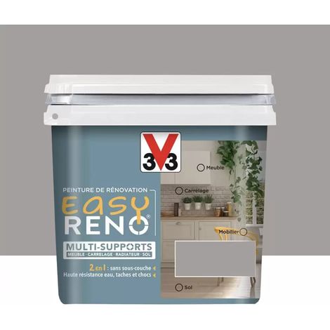 Peinture Multi-Supports V33 Easy Réno Gris lune 0,75 L
