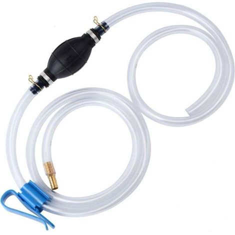 Pompe a eau manuelle poire amorcage gasoil Pompe à siphon pour essence, gaz, huile, carburant, diesel, liquide, aquarium, pompe manuelle avec 2 tuyaux en PVC résistants avec collier de serrage