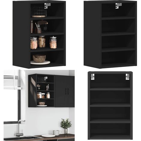 vidaXL Hängeschrank Schwarz 40x29,5x60 cm Holzwerkstoff (1/5)
