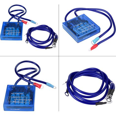 Kit régulateur-stabilisateur de tension universel pour économies de carburant avec 3 câbles de terre bleus (1/5)