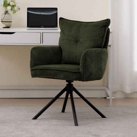 Wahson Silla de Oficina Giratoria Tapizada en Tela, Silla de Escritorio Moderna y Cómoda para Oficina en Casa, Verde