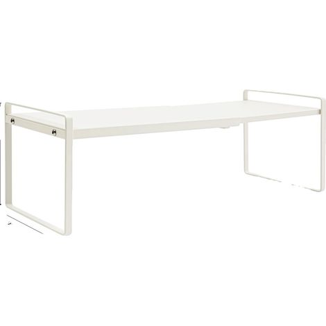 Estante de cocina extensible, diseño ajustable, resistente a la corrosión, BLANCO (1/2)