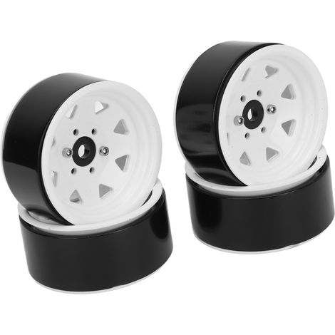 4PCS Jantes 1.9 pour Axial SCX10, Roues Universelles 8 Rayons en Blanc, Support Renforcé pour Véhicules RC (1/5)