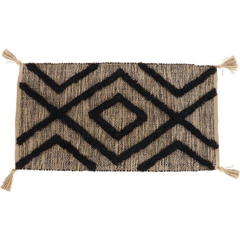 Teppich lagos baumwolle polyester jute 45x90cm - natur schwarz - Tendance (1/3)