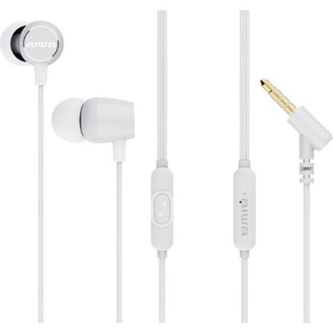 AiwaAiwa ESTM-30WT cuffia stereo con multi controllo e microfono. Compatibile con tutti i dispositivi mobili. Colore Bianco
