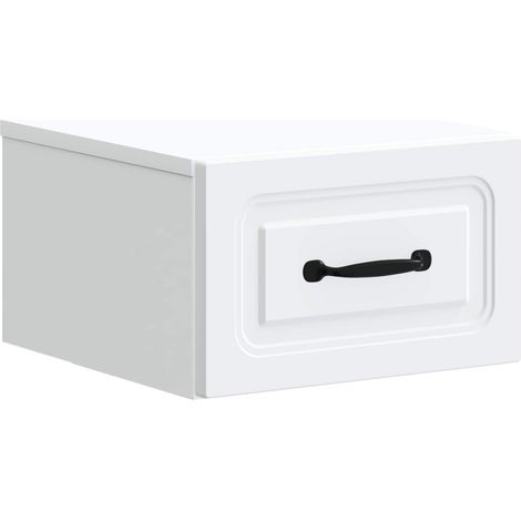 Mobiletto da notte a muro con cassetto Bianco 34,5 x 33 x 20 cm vidaXL