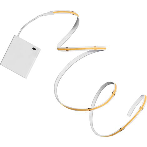 OSRAM FLEX Rubans décoratifs COB à piles avec lumière blanche chaude, 2 m, 3,3 W, 150 lm, 3000 K, blanc chaud 830, IP20, jaune, silicone, source lumineuse non interchangeable (1/5)