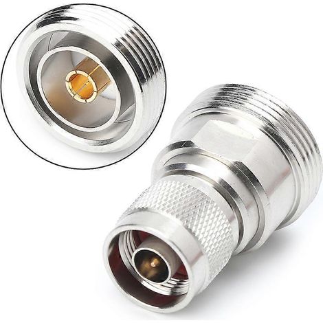 Adaptateur coaxial RF L29 7/16 DIN femelle vers connecteur mâle de type N, argent (1/5)