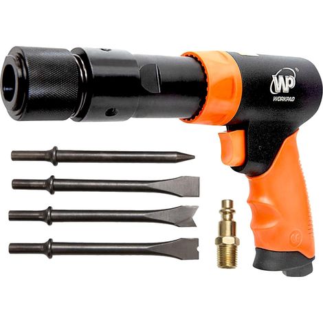 Workpad Air Chisel Kit with 4 Chisels with Quick Release Bracket for Cutting, Stripping, Descaling, Separating and More (1/5)
