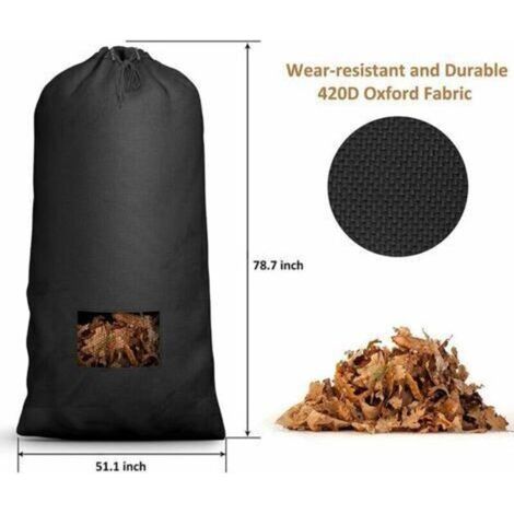 Sac à feuilles pour tondeuse à gazon – Tissu Oxford 420D résistant – Dimensions 78,7 x 51,1 pouces – Compatible tracteurs et tondeuses