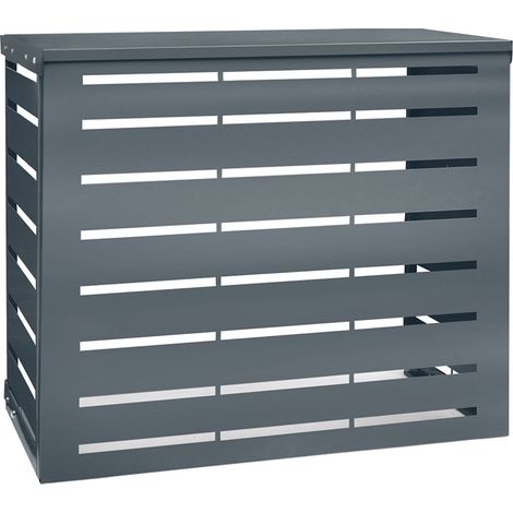 Terre Jardin – Cache climatiseur en acier galvanisé 80 x 50 x 95 cm – Résistant aux intempéries – Installation rapide avec kit de fixation inclus