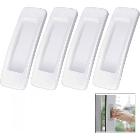 4 Poignées Porte Coulissante Adhésives Blanches, Pour balcon patio extérieur (1/5)