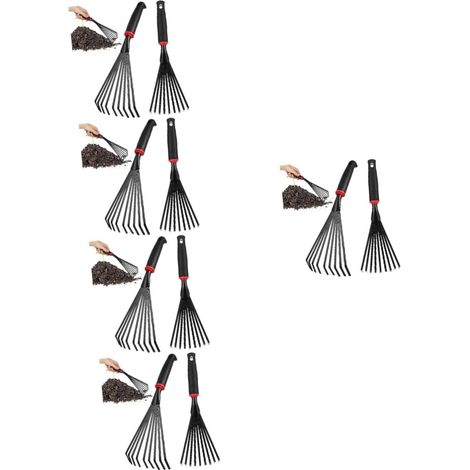 10 Pcs Outils De Jardinage Râteaux À Manche Râteau De Jardin Râteaux De Jardinage Outils De Cour Râteau À Gazon Râteaux À Feuilles Outil De Jardin Râteau À Main Petit Râteau (1/5)