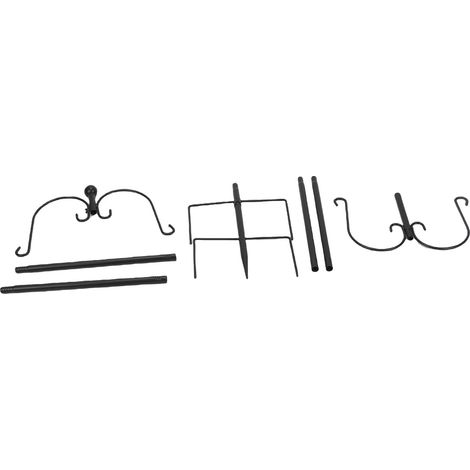 Mangeoires à oiseaux suspendues, support d'alimentation en métal sur pied, hauteur réglable avec crochets de berger pour jardin extérieur 88 pouces (1/3)