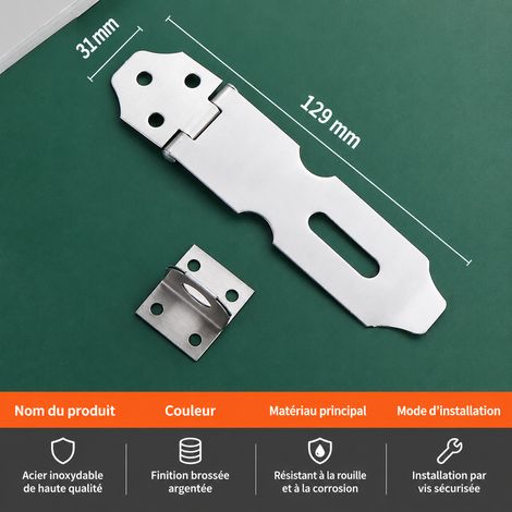 Moraillon de sécurité 4 pouces n° 2 en acier inoxydable 201 pour porte en bois et tiroir 2 4 201 – Livraison gratuite