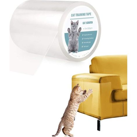 Protection Canape Chat Anti Griffe Sticker Transparent Autocollant Rouleau de Protection Invisible Protege de Meubles Table (M:15x300cm) (1/4)