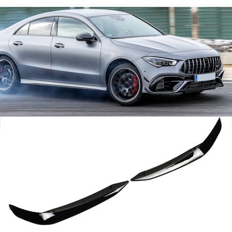 Seitenspoiler für die Frontstoßstange in Hochglanzschwarz (Paar) für Mercedes-Benz CLA Klasse C118 AMG-Line CLA45 2019-2023 (1/5)