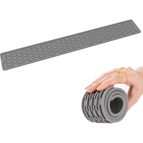Alfombrilla de silicona estrecha para desagüe, 2 piezas, 50 x 5,5 cm, protección para grifo y desagüe, protección contra salpicaduras para fregadero de cocina, protección contra salpicaduras para coci (1/5)