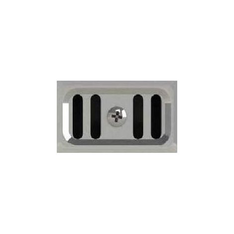 Valentin – Grille trop plein rectangulaire d'évier inox 38x62mm – Acier inoxydable – Pour siphon de cuisine – Vis de serrage non fournies
