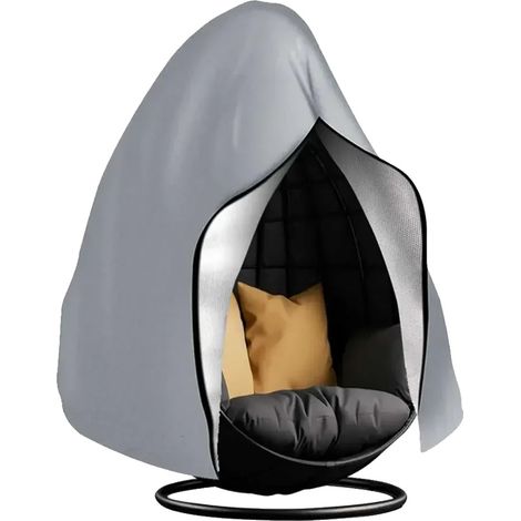 Housse de Chaise Œuf Suspendue, Imperméable, Résistante, Gris, 115X190CM-b (1/2)